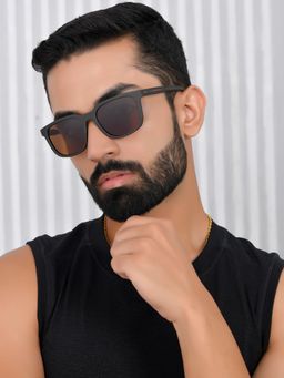 ROYAL SON - Rectangular Brown Polarized New Style Shades For Men Women Chi00152-C3