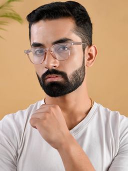 ROYAL SON - Oval Brown Anti Glare Blue Cut Spectacles Frames for Men Women- SF0058-C4 (47)