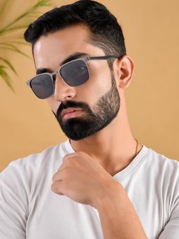 ROYAL SON - Square Grey UV Protection Polarized Sunglasses for Men & Women - CHI00175-C1