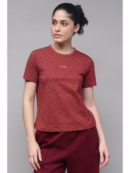 Reebok - Women Maroon Round Neck T-Shirt