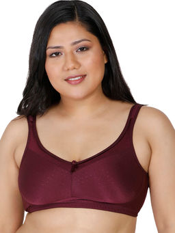 Enamor - FB12 Full Support High Coverage, Non-Padded & Wirefree Bra - Maroon