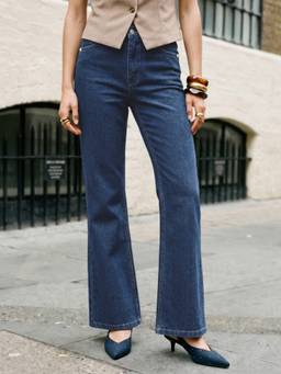 Urbano Fashion - Blue Mid Rise Bootcut Washed Jeans