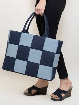 Misfit Panda - Essential Weave Blue Tote Bag
