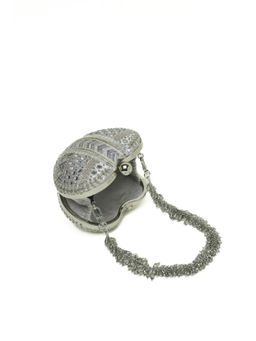 DOUX AMOUR - Manzar Pewter Silver Heart Clutch