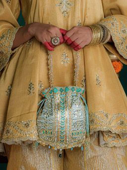 DOUX AMOUR - Ruhani Jade Green Potli Bag