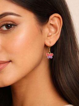 Digital Dress Room - Gold Plated Multi-Color Butterfly Mini Earrings