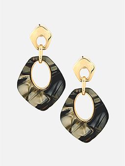Beatnik - Black Gold Plated Stylish Drop Earrings