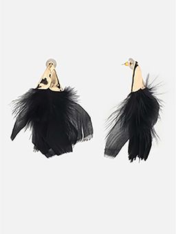 Beatnik - Black Gold Plated Stylish Drop Earrings