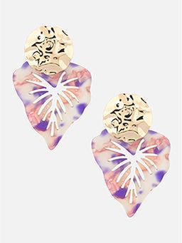 Beatnik - Purple Stone Gold Plated Stylish Drop Earrings
