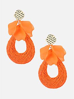 Beatnik - Orange Gold Plated Stylish Drop Earrings