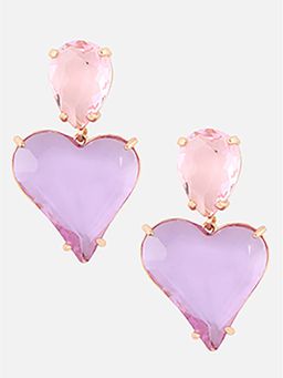 Beatnik - Purple Stone Gold Plated Stylish Drop Earrings