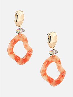 Beatnik - Orange Brass Plated Stylish Drop Earrings