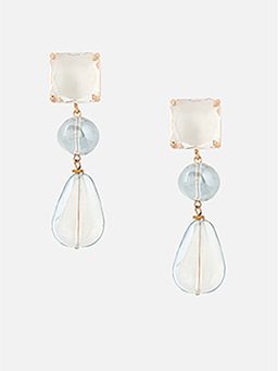 Beatnik - Blue Stone Gold Plated Stylish Drop Earrings