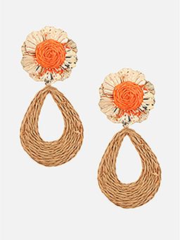 Beatnik - Orange Gold Plated Stylish Drop Earrings