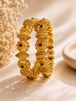Designbox - Royal Antique Multi-Color Stone Bangles (Pack of 2) (2.4)