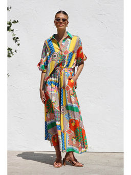 Miakee - Multi-Color Printed Polyester Blend Co-Ord Set
