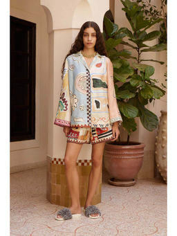 Miakee - Multi-Color Printed Polyester Blend Co-Ord Set