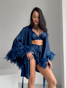 Miakee - Blue Solid/Plain Polyester Blend Co-Ord Set