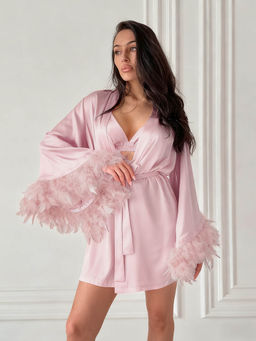 Miakee - Pink Solid/Plain Polyester Blend Co-Ord Set