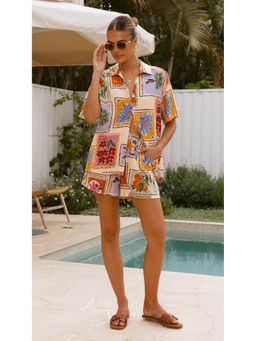Miakee - Multi-Color Printed Polyester Blend Co-Ord Set
