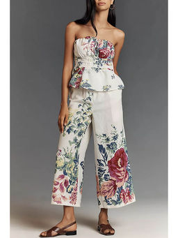 Miakee - White Printed Polyester Blend Co-Ord Set