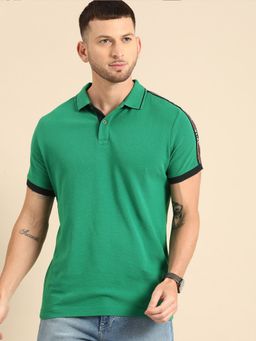 Being Human - Men Solid Green Polo T-Shirt