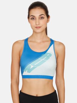 Zivame - Zelocity Quick Dry Sports Bra With Removable Padding Blue