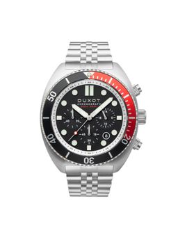 Duxot - Tortuga Chronograph Uni-Directional Black Round Dial Mens Watch - Dx-2027-33