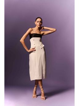 EMBLAZE - White Formal Midi Dress