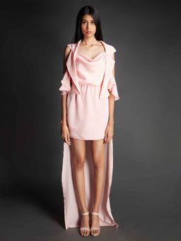 EMBLAZE - Pink Dress with High-Low Jacket