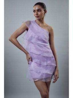EMBLAZE - Lilac One-Shoulder Solid Dress