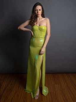 EMBLAZE - Neon Green Sequin Dress