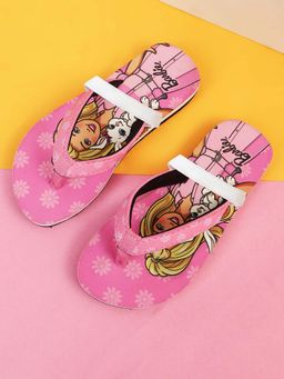 Kidsville - Official Barbie Printed Flipflops with Strap for Girls