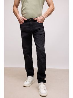 FREAKINS - Men Black Charcoal Slim Fit Straight Jeans