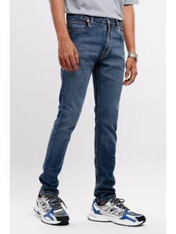 FREAKINS - Men Vintage Navy Blue Skinny Jeans