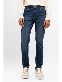 FREAKINS - Men Vintage Navy Blue Skinny Jeans