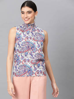 KOTTY - Womens Casual Sleeveless Printed Multi-Color Top