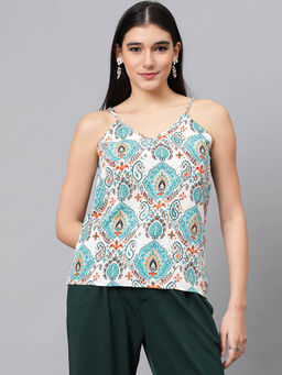 KOTTY - Womens Casual Sleeveless Printed Multi-Color Top