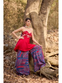 Nirmooha - Valor Odyssey Embellished Kurta with Sharara and Dupatta (Set of 3)