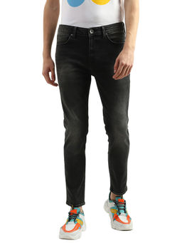 United Colors of Benetton - Men Black Solid Low Crotch Jeans