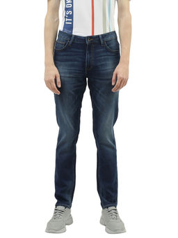 United Colors of Benetton - Men Navy Blue Solid Skinny Fit Jeans