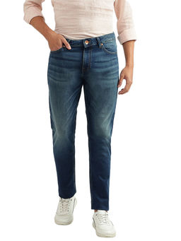 United Colors of Benetton - Men Navy Blue Solid Slim Tapered Fit Jeans