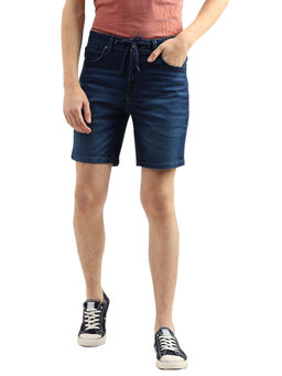 United Colors of Benetton - Men Navy Blue Solid Slim Fit Shorts