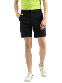 United Colors of Benetton - Men Black Textured Slim Fit Shorts