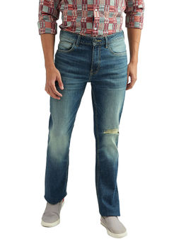 United Colors of Benetton - Men Blue Solid Bootcut Jeans