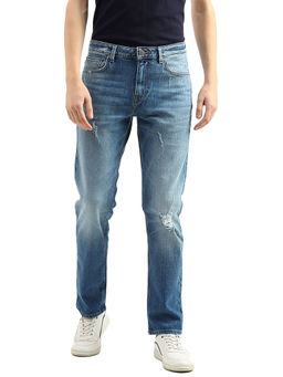 United Colors of Benetton - Men Blue Solid Slim Straight Jeans