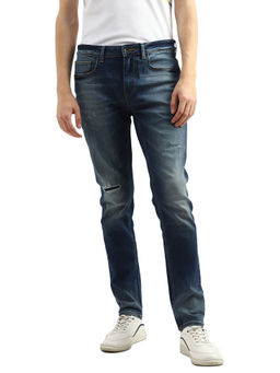 United Colors of Benetton - Men Navy Blue Solid Skinny Fit Jeans