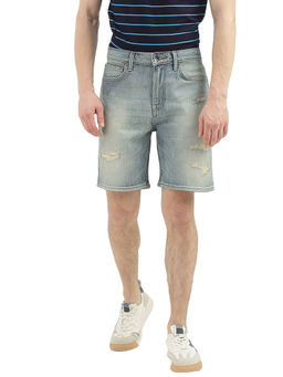 United Colors of Benetton - Men Blue Slim Fit Shorts