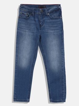 Tommy Hilfiger - Blue Solid Slim Fit Jeans