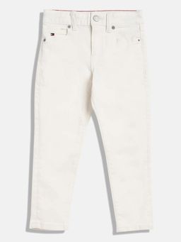 Tommy Hilfiger - White Solid Slim Fit Jeans
